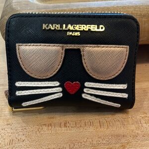 Karl Lagerfeld Black Wallet with Cat Face